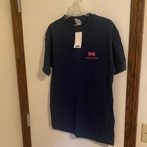 Simply Southern Dark Blue Tee with Pink Accent